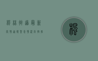 枫林街道最新疫情通报，紧急情况，防控措施全面升级！
