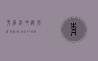 青岛张村最新疫情防控，10月27日最新通报，风险区域划定，防控措施升级！