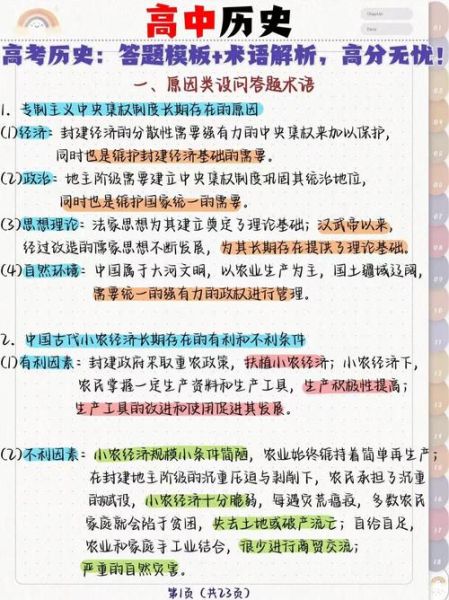 历史大题模板大全_如何套用拿高分