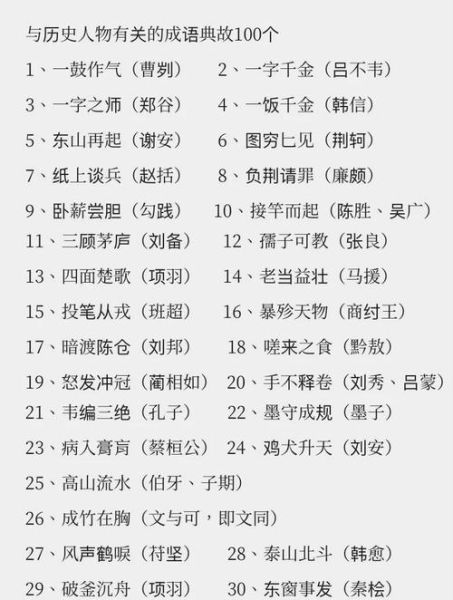 历史典型成语大全_有哪些典故