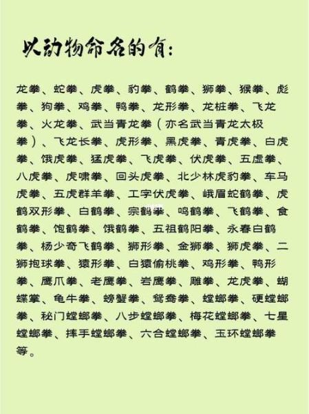 历史名拳有哪些_传统武术拳法大全