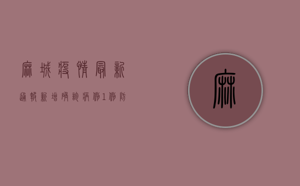 麻城疫情最新通报，新增确诊病例1例，防控措施全面升级！