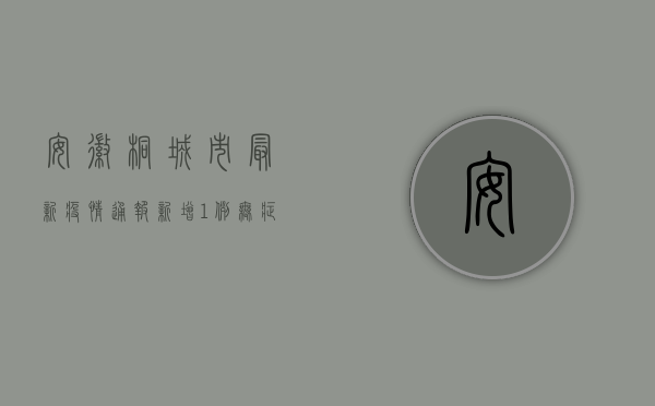 安徽桐城市最新疫情通报，新增1例无症状感染者，已全程接种疫苗