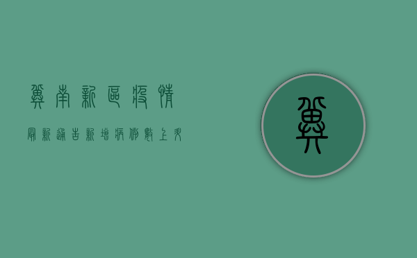 冀南新区疫情最新通告，新增病例数上升，防控工作再升级！