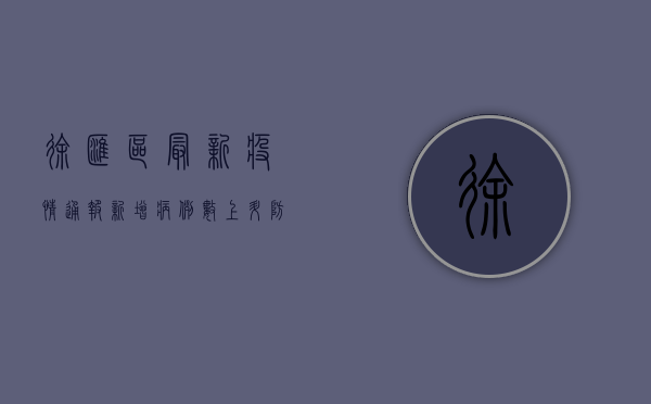徐汇区最新疫情通报，新增病例数上升，防控形势依然严峻
