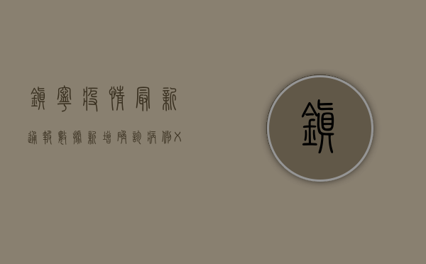 镇宁疫情最新通报数据，新增确诊病例X例，无症状感染者X例，防控形势依然严峻