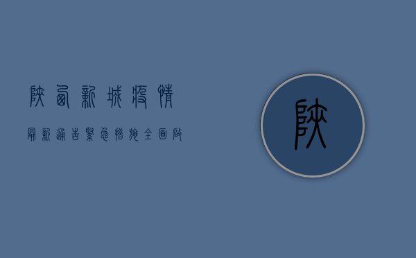 陕西新城疫情最新通告，紧急措施全面启动，核酸检测全覆盖，风险区域划定！