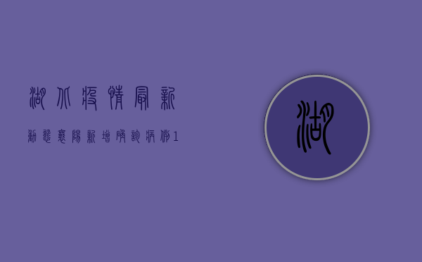 湖北疫情最新动态，襄阳新增确诊病例1例，累计确诊156例
