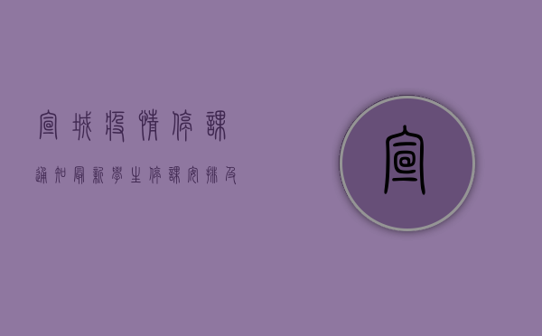 宣城疫情停课通知最新，学生停课安排及家长应对建议