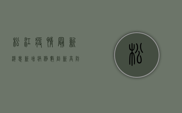 松江疫情最新消息，新增病例数创新高，防控形势依然严峻