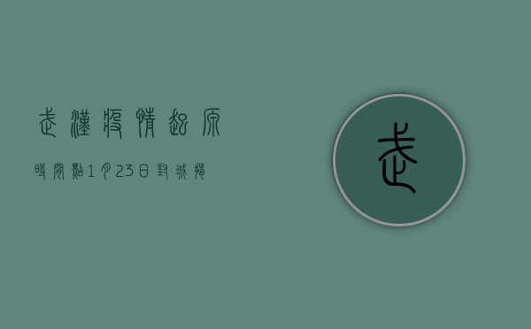武汉疫情起源时间点，1月23日封城，揭开全球抗疫序幕