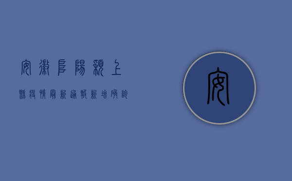 安徽阜阳颖上县疫情最新通报，新增确诊病例1例，疫情防控措施升级