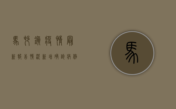 马村镇疫情最新报告情况，新增确诊病例1例，防控形势依然严峻