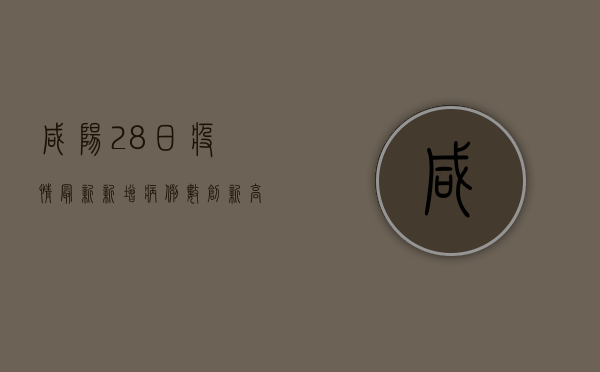 咸阳28日疫情最新，新增病例数创新高，防控措施全面升级