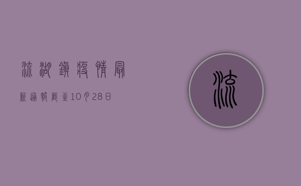 流湖镇疫情最新通报，截至10月28日12时，新增确诊病例12例，高风险区增至15个