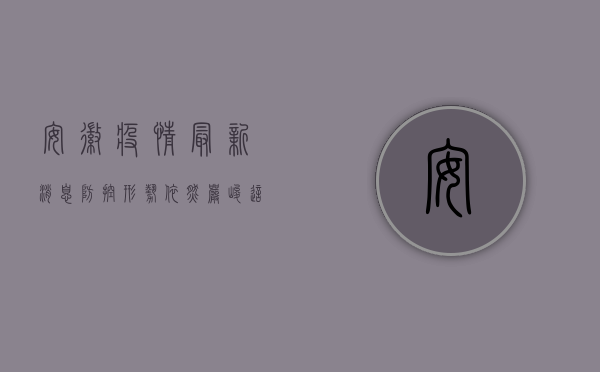 安徽疫情最新消息，防控形势依然严峻，多措并举筑牢防线