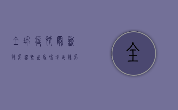 全球疫情最新排名，这些国家和地区仍处于高风险状态