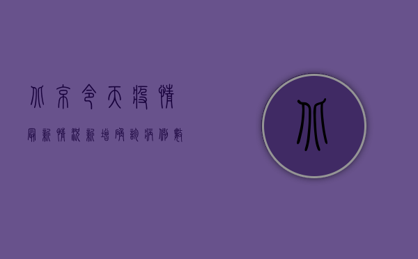 北京令天疫情最新情况，新增确诊病例数上升，风险区域扩大